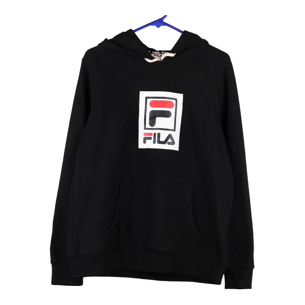 Felpa con cappuccio grafica Fila misto cotone nero medio