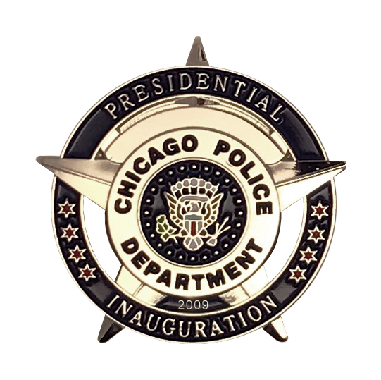 CHICAGO POLICE DEPARTMENT STAR LAPEL PIN: 2009 Inauguration of the 44th Presi...