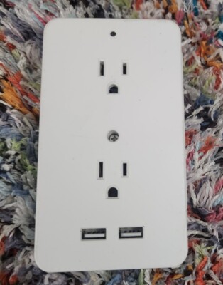 Multiple Plug Outlet Extender, 6 Wall Outlets and 2 USB Ports 