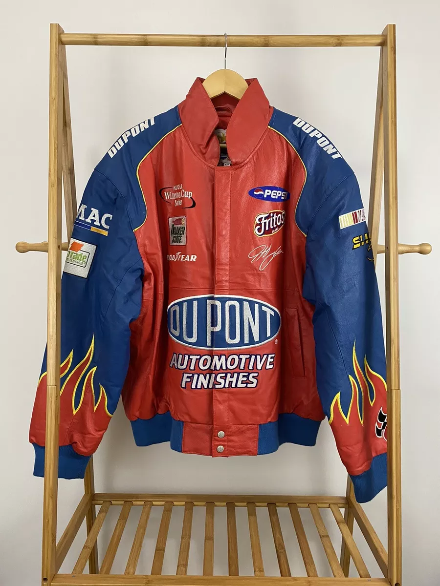 RARE VTG Jeff Gordon Fire Dupont Nascar Jeff Hamilton Leather Racing Jacket  XXL