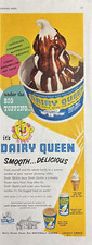 1952 Dairy Queen Smooth Delicious Ice Cream Malts Cones Vintage Print Ad