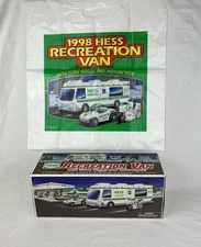 1998 Hess Recreation Van with Dune Buggy and Motorcycle MIB with Promotional Bag