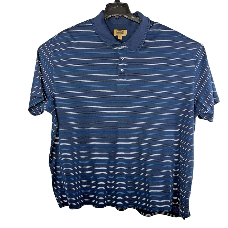 The Foundry Supply Co. Shirt Mens 5XL Blue Striped Short Sleeve Button Down EUC - Image 2 of 4