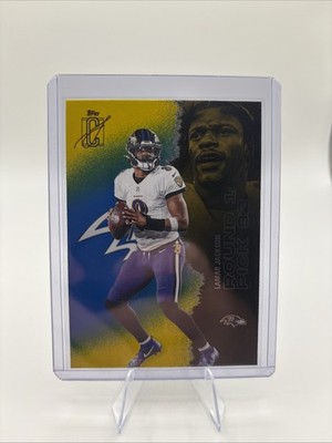 2025 Topps Signature Class Lamar Jackson #5 Baltimore Ravens Yellow And Blue