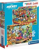 Puzzle 2X60 ElementóW. Supercolor. Mickey I Przyjaciele Clementoni