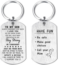 Son Gifts, Son Keychain, Have Fun Be Safe Make Good Choices Call Your Mom Dad Ke