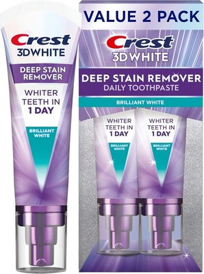 Crest 3D White Deep Remover Toothpaste,Teeth whitening for Adults, 3.1oz, 2 Pack