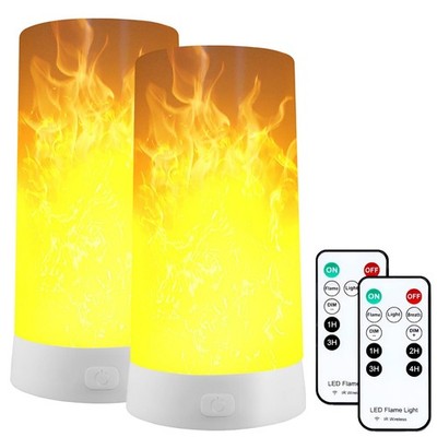 Flame Effect Light, Flame Lamp with Remote & Timer, USB Rechargeable 4 Modes ...