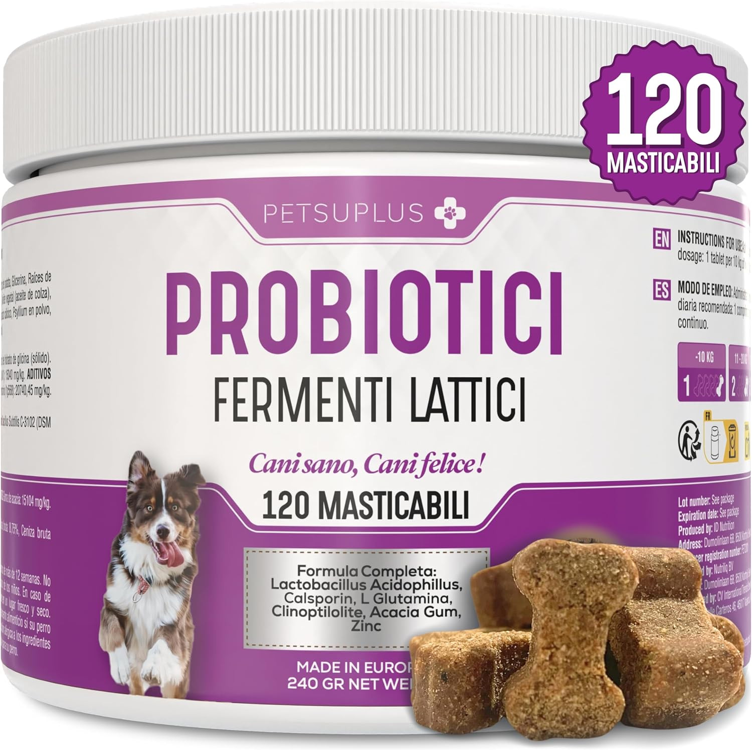 Fermenti Lattici Cane 120 Chews - Supporto Digestivo e Difese Immunitarie
