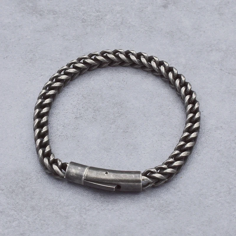 👉 Herren Armband Edelstahl Panzerkette Silber 19cm 21cm verschluss robust - Bild 2 von 4