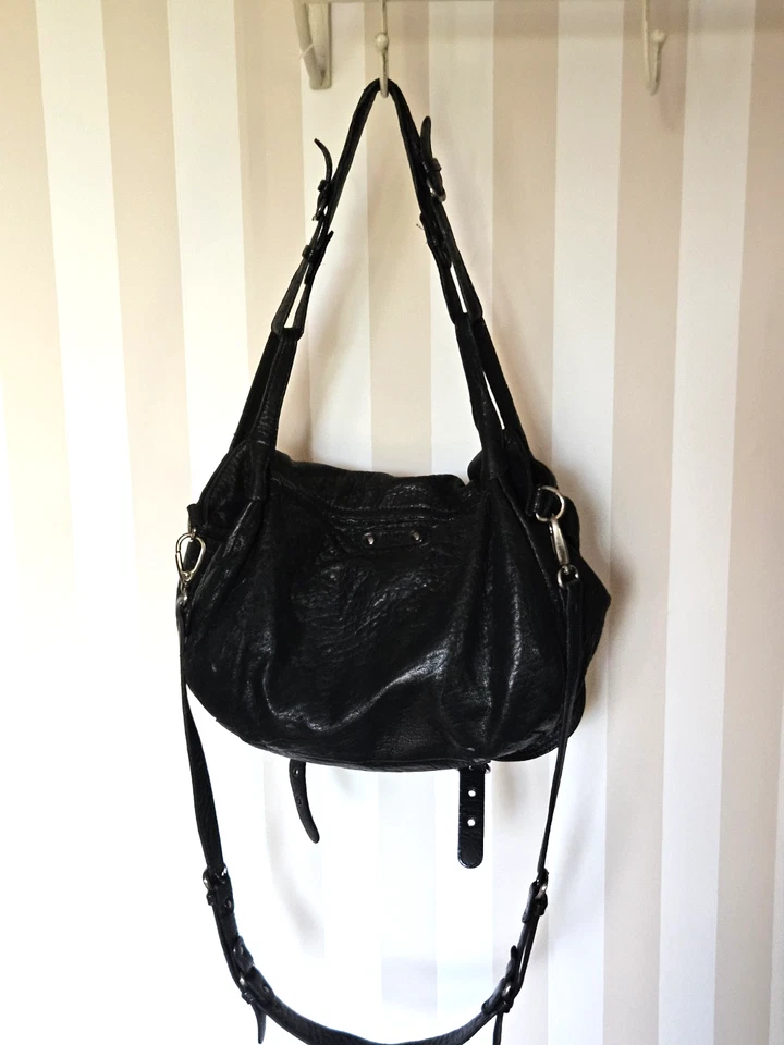 Sac Cuir Agneau Bubble Noir Abaco - Photo 4/4
