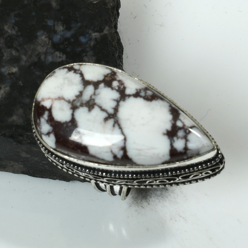 Wild Horse Jasper Gemstone Antique Design Ring Jewelry US Size-8.75 AR 54585