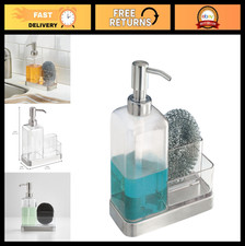 Plastic Soap Pump Dispenser with Caddy, Storage Compartment for Bathroom & Kitch