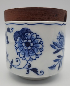 Blue Danube Blue Onion Jam/Jelly Jar w/ Wooden Lid or Cheese Crock w/ Wooden Lid