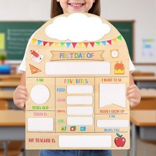 Wooden First Day Of School Sign Reusable Chalkboard Photo Prop 9x12" Board