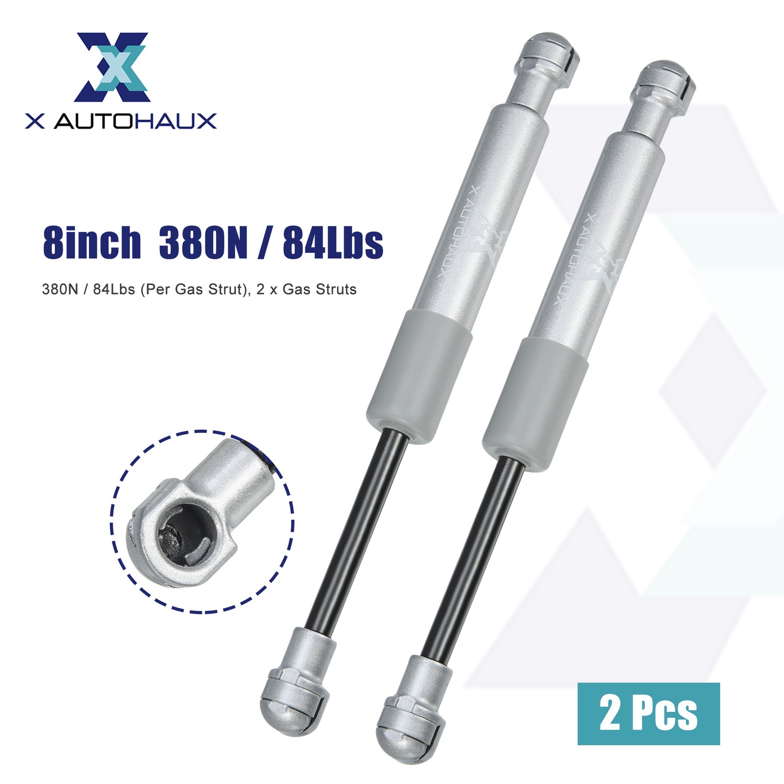 8inch 380N/84Lbs Gas Struts Shocks Universal for Car Truck - 2pcs Silver Tone