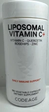 Codeage Liposomal Vitamin C Quercetin Rosehips Zinc 180 Capsules Exp 09/03/2028
