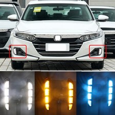 2pcs For Honda Accord 2022 White Amber Drl Switchback Turn Signal Led Daytime...