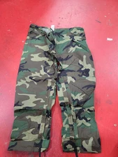 US Army BDU Woodland Wet Weather Rain Pants Trousers Large