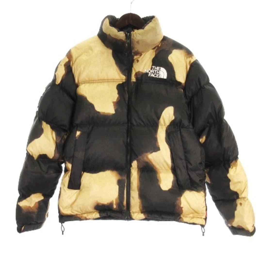 Doudoune The North Face × SUPREME 21AW imprimé denim blanchi Nuptse totalement utilisée