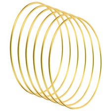 5.5 Inch Dream Catcher Rings, 6 Pcs Metal Macrame Wreath, Gold Tone