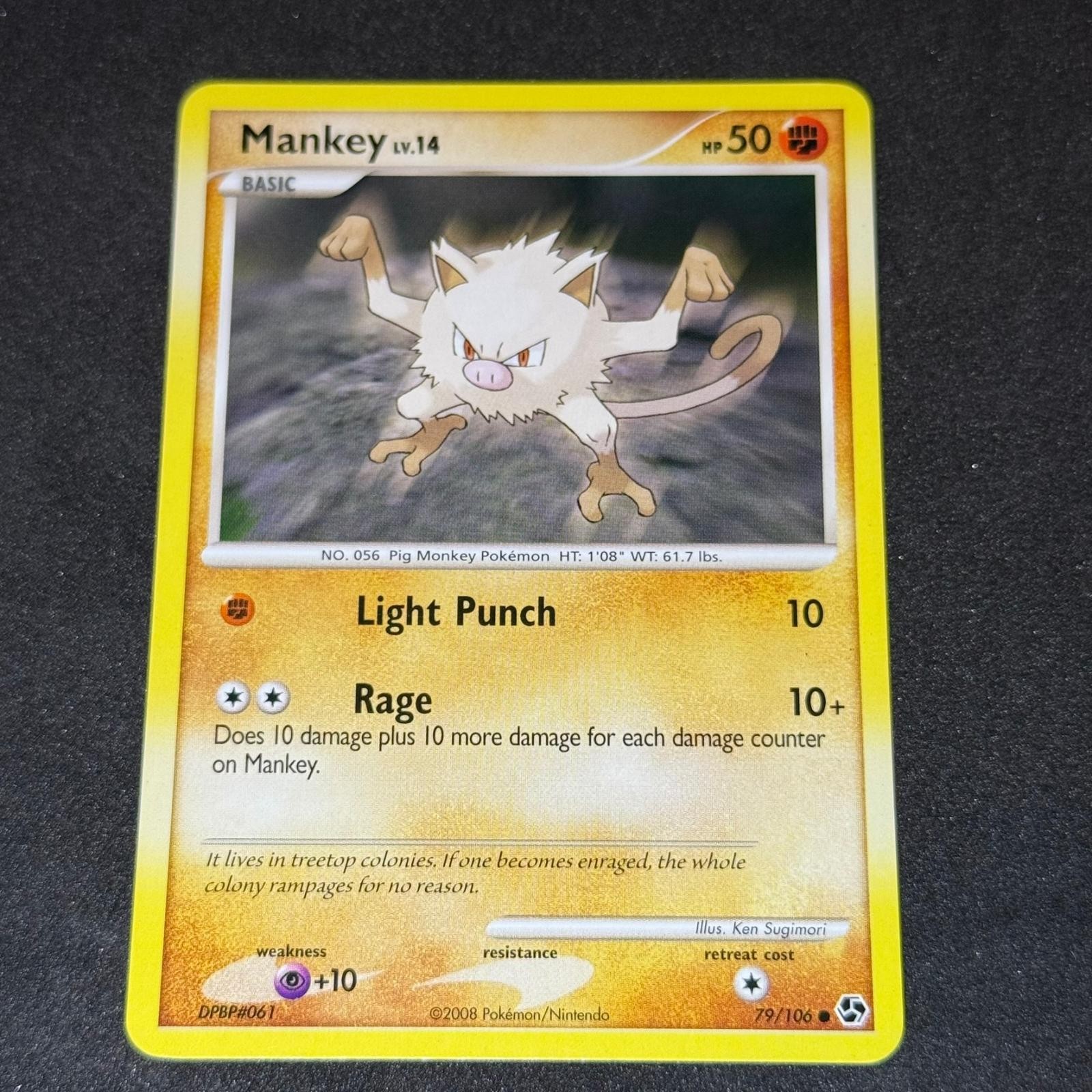 Mankey 79/106 Common Great Encounters Pokemon Moderately Played
