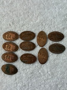 Lot of 11 Vintage Mount Rushmore National Memorial Flattened Pennies 4 Various