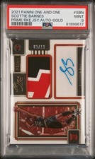 2021 PANINI ONE & ONE PRIME ROOKIE JERSEY AUTO GOLD SCOTTIE BARNES 1/10 PSA 9  