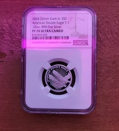 2024 Cook Islands $2 American Double Eagle .25oz .999 Silver NGC PF70 Ultra Came