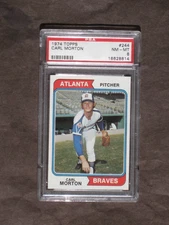 1974 Topps Carl Morton # 244 Braves PSA 8 NM-MT