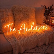 Custom Wedding Neon Sign Personalized Gift  Wedding Sign  Family Name Decor