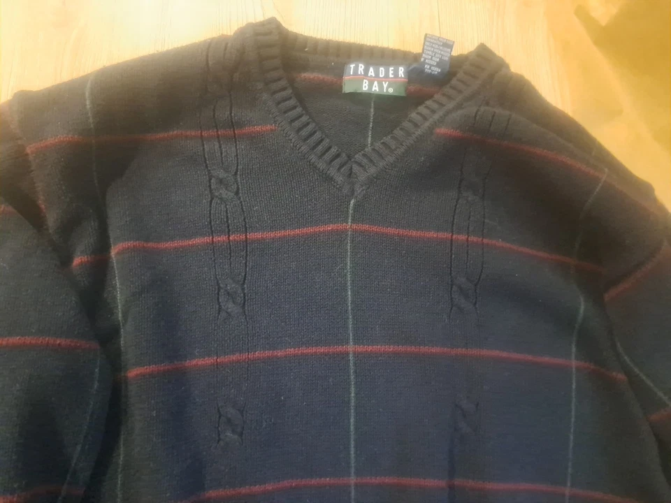 Vintage Trader Bay Sweater Men's Medium 100% Cotton Pullover Grandpa  - Image 4 of 4