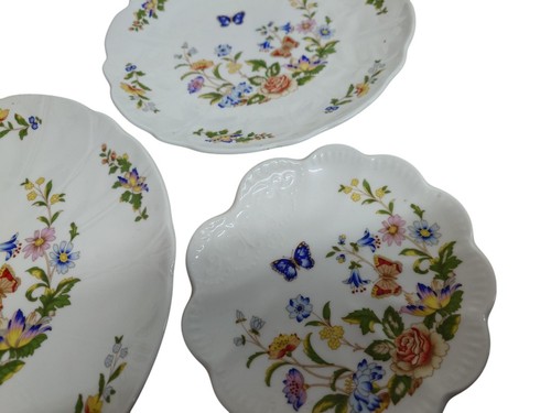 Aynsley Cottage Garden Fine Bone China Set Of 3 Decorative Plates England - Picture 3 of 9