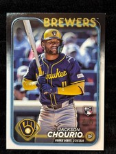Jackson Chourio Milwaukee Brewers Rookie Card US155 MLB Debut 3/29/2024 Topps RC