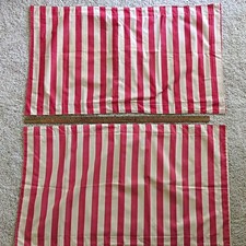 Ralph Lauren Set 2 King Pillow Shams Red/White Stripe Cotton 36x20 Made In USA