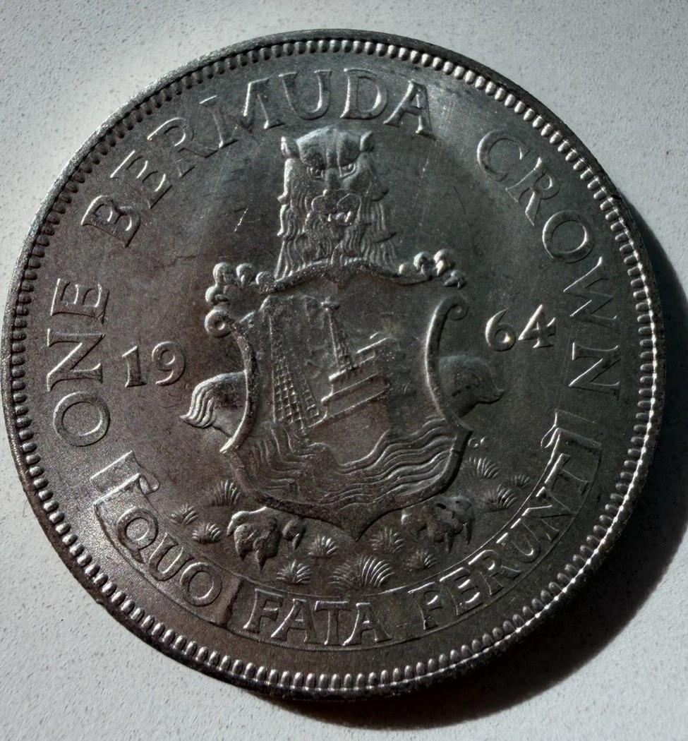 バミューダ-エリザベス II-ワン クラウン 1964-ラージ シルバー  1964 Bermudian Coins for sale | eBay