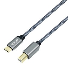 USB B To USB C Printer Cable 2.0 Type B To Type C Cord Nylon Braided 6 Foot