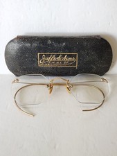 Antique JAFFE  SONS Optical EYEGLASSES  CASE 1/10 12K GF Gold Filled Shuron
