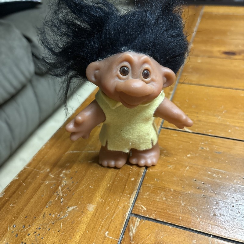 1986 Vintage DAM Troll Hard Body Black Hair