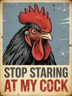 Funny Chicken Tin Sign Vintage Metal Wall Decor 8x12 Inch
