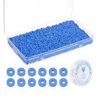 4000 StüCk Tonperlen Armband Bastelset, 4Mm Flache Runde Perlen, Marineblau