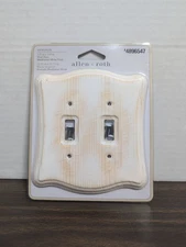 Allen + Roth Avignon Double Wall Plate Weathered White Finish 4896547 Cover