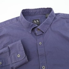 Armani Exchange Mens L/G Super Slim Shirt Button Down Collared Casual Top FLAWS
