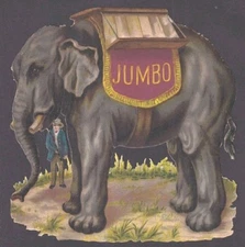 RARE 1880'S P.T. BARNUM JUMBO ELEPHANT CHROMOLITHOGRAPH CIRCUS SOUVENIR ANTIQUE!