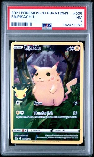 2021 POKEMON CELEBRATIONS #005 FULL ART/PIKACHU PSA 7