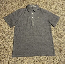 Criquet Polo Shirt Men Medium Gray Short Sleeve Golf Casual Comfort Casual Slim