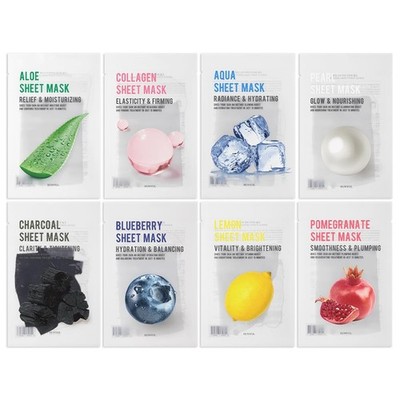 Purity Korean Collagen Face Mask for Skincare 8 Types x 1 Set Hydrating &