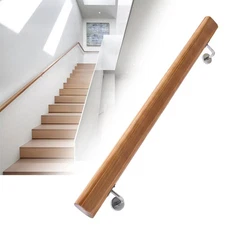 Wood Handrail For Steps Stair Railing Hand Rail Kit Non-Slip Wall Hand Railings