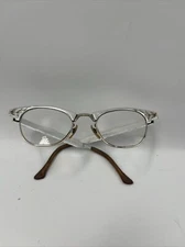 Authentic Art Craft Estate Vintage Cat Eye Frames Aluminum Silver Floral - READ