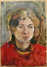 Ukrainian Soviet USSR Oil Painting postimpressionism female portrait woman girl
